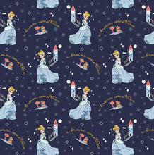 Charger l&#39;image dans la galerie, Disney Heart of a Princess Collection - Princess Cinderella - Navy Fabric - 1/2 Meter - Cotton Fabric
