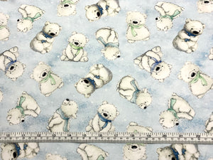 Bears Light Blue Minky - 1/2 Meter