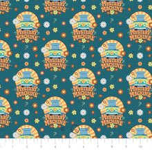 Charger l&#39;image dans la galerie, Scooby-Doo School Spirit Collection - SD School Mystery Machine - Blue Fabric - 1/2 Meter - Cotton Fabric
