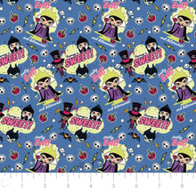 Charger l&#39;image dans la galerie, Disney Villains Kawaii Collection - Pretty Evil - Blue Fabric - 1/2 Meter - Cotton Fabric
