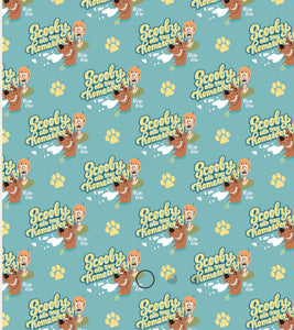 Scooby-Doo School Spirit Collection - SD Homework - Aqua Fabric - 1/2 Meter - Cotton Fabric