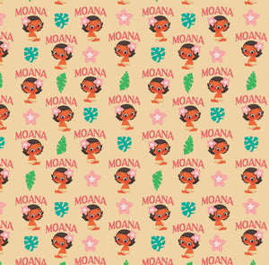 Moana Collection II - Toddler Moana - Cream Fabric - 1/2 Meter - Cotton Fabric