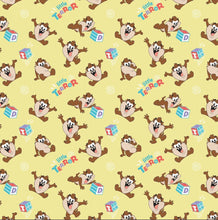 Charger l&#39;image dans la galerie, Character Nursery - Looney Tunes Taz Little Terror - Yellow Fabric - 1/2 Meter - Cotton Fabric
