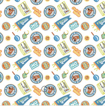 Charger l&#39;image dans la galerie, Scooby-Doo School Spirit Collection - SD Pennant Toss - White Fabric - 1/2 Meter - Cotton Fabric
