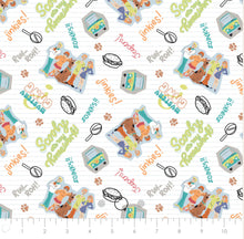 Charger l&#39;image dans la galerie, Scooby-Doo School Spirit Collection - SD School Trouble - White Fabric - 1/2 Meter - Cotton Fabric
