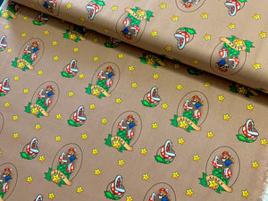 Nintendo Lucky Mario Fabric - 1/2 Meter - Cotton Fabric