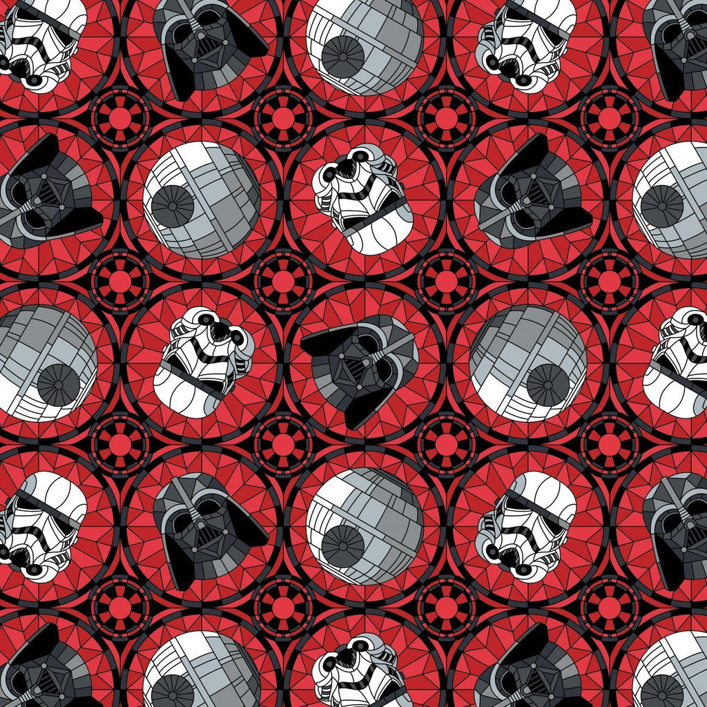 Star Wars Stain Glass - Red Fabric - 1/2 Meter - Cotton Fabric