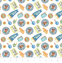 Charger l&#39;image dans la galerie, Scooby-Doo School Spirit Collection - SD Pennant Toss - White Fabric - 1/2 Meter - Cotton Fabric
