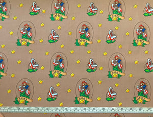 Nintendo Lucky Mario Fabric - 1/2 Meter - Cotton Fabric