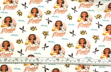 Charger l&#39;image dans la galerie, Moana Collection II - Motunui Friends - White Fabric - 1/2 Meter - Cotton Fabric
