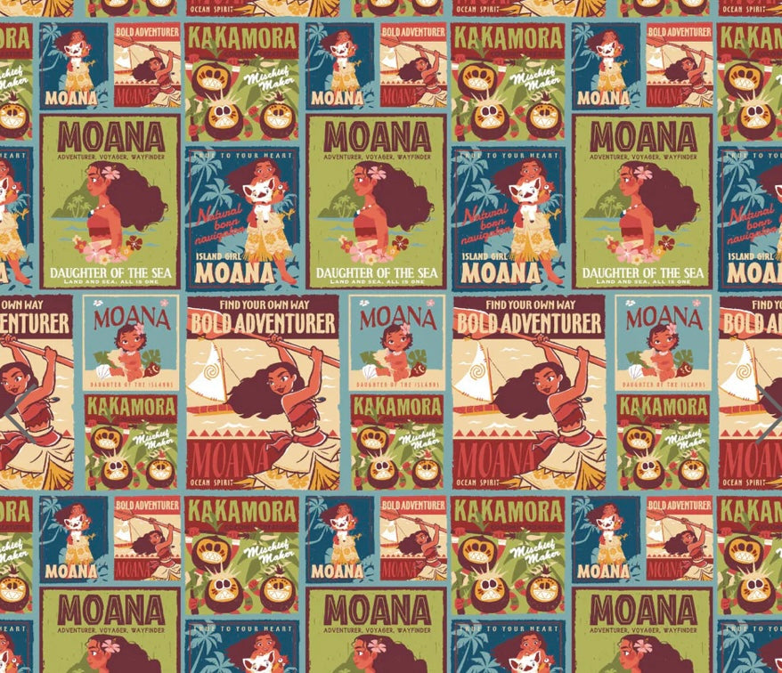 Moana Collection II - Adventure Frames - Multi Fabric - 1/2 Meter - Cotton Fabric