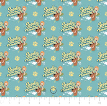 Load image into Gallery viewer, Scooby-Doo School Spirit Collection - SD Homework - Aqua Fabric - 1/2 Meter - Cotton Fabric
