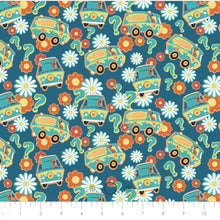 Charger l&#39;image dans la galerie, Scooby-Doo School Spirit Collection - SD Mystery Solving - Blue Fabric - 1/2 Meter - Cotton Fabric
