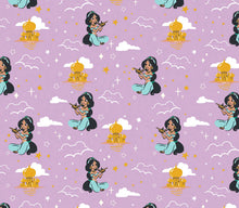 Charger l&#39;image dans la galerie, Disney Heart of a Princess Collection - Princess Jasmine - Lavender Fabric - 1/2 Meter - Cotton Fabric
