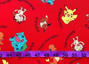 Pokemon Name 72015 Robert Kaufman - 1/2 Meter - Cotton Fabric