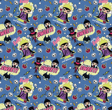 Charger l&#39;image dans la galerie, Disney Villains Kawaii Collection - Pretty Evil - Blue Fabric - 1/2 Meter - Cotton Fabric
