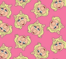 Charger l&#39;image dans la galerie, The Muppets Miss Piggy Pink Fabric - 1/2 Meter - Cotton Fabric
