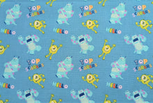 Charger l&#39;image dans la galerie, Disney Pixar Monsters Inc Collection -  Top Scarers - Blue Fabric - 1/2 Meter - Cotton Fabric
