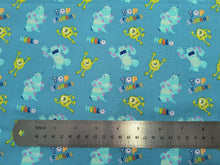 Charger l&#39;image dans la galerie, Disney Pixar Monsters Inc Collection -  Top Scarers - Blue Fabric - 1/2 Meter - Cotton Fabric
