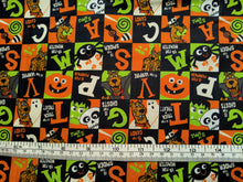 Charger l&#39;image dans la galerie, Scooby Doo Halloween Blocks - Multi Fabric - 1/2 Meter - Cotton Fabric
