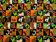 Charger l&#39;image dans la galerie, Scooby Doo Halloween Blocks - Multi Fabric - 1/2 Meter - Cotton Fabric
