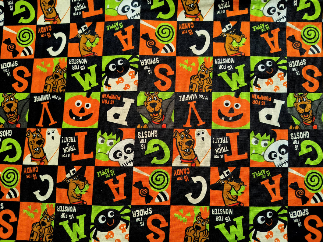 Scooby Doo Halloween Blocks - Multi Fabric - 1/2 Meter - Cotton Fabric