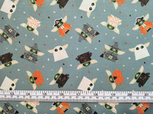 Charger l&#39;image dans la galerie, Character Halloween IV - Child Ready for Halloween - Teal Fabric - 1/2 Meter - Cotton Fabric
