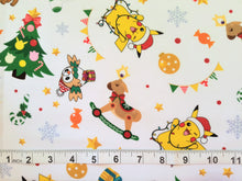 Charger l&#39;image dans la galerie, Holiday Pokemon White - Robert Kaufman - 1/2 Meter - Cotton Fabric
