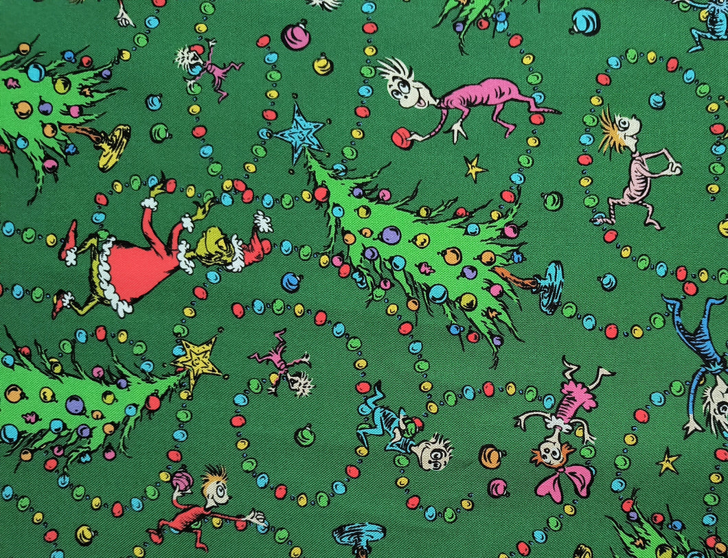 How the Grinch Stole Christmas 22569 Green Robert Kaufman - 1/2 Meter - Cotton Fabric