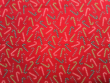 Charger l&#39;image dans la galerie, Candy Cane Red Fabric - 1/2 Meter - Cotton Fabric
