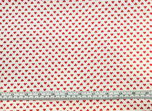 Charger l&#39;image dans la galerie, Hearts - White/Red Fabric - 1/2 Meter - Cotton Fabric
