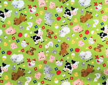 Charger l&#39;image dans la galerie, Farm Friends - Green Fabric - 1/2 Meter - Cotton Fabric
