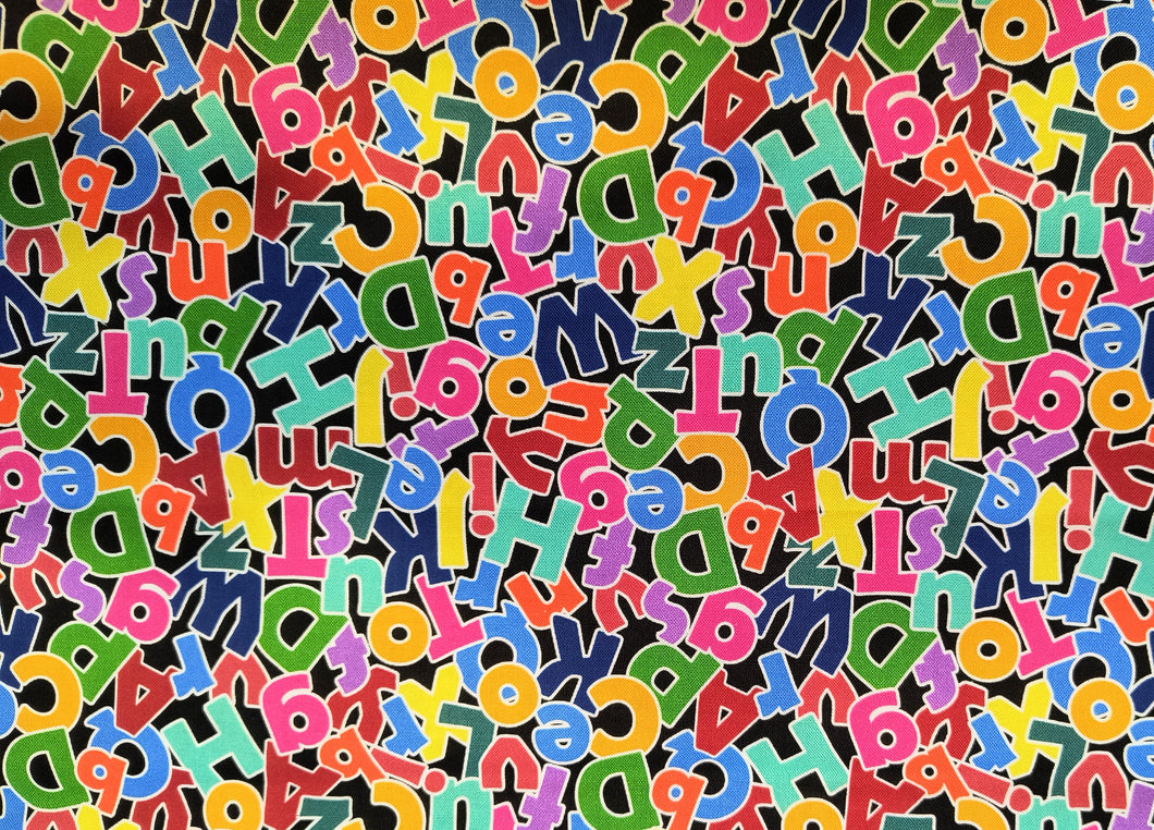 Alphabet Letters - Multi Fabric - 1/2 Meter - Cotton Fabric