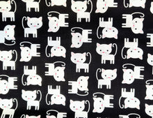 Charger l&#39;image dans la galerie, Cats - Black Fabric - 1/2 Meter - Cotton Fabric
