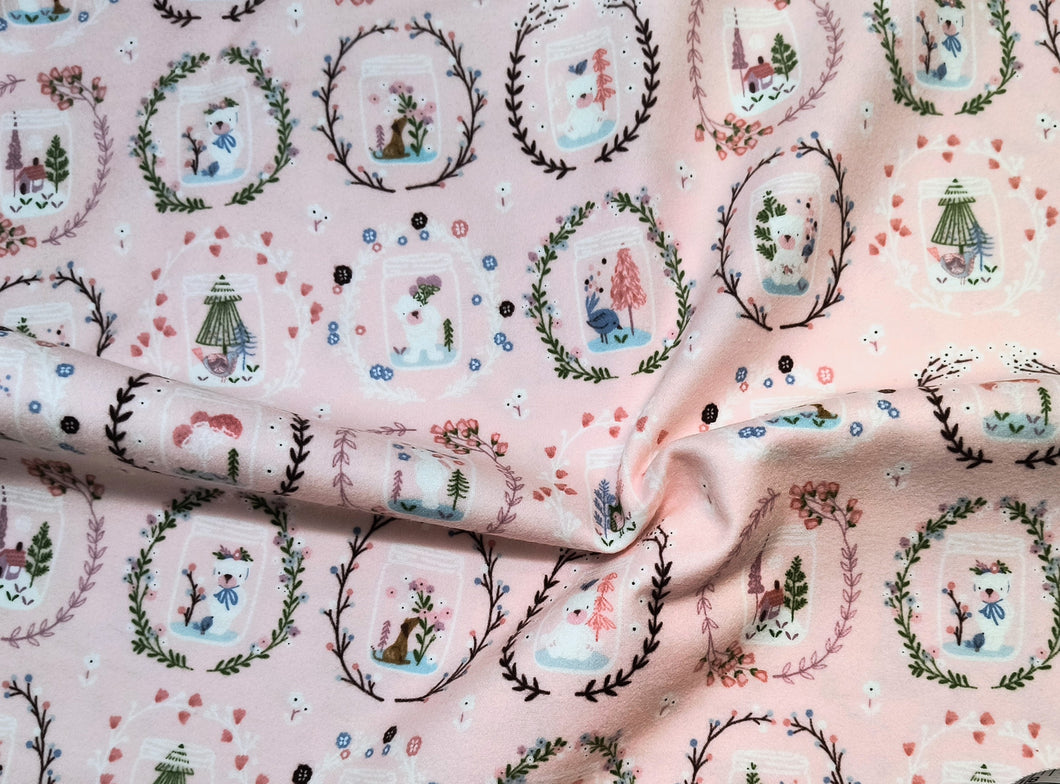 Winter Days Peach Flannel Fabric - 1/2 Meter