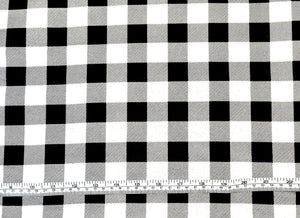 Buffalo Plaid White/Black Flannel Fabric - 1/2 Meter