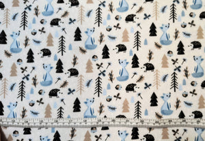 Baby Woodland Boys Flannel Fabric - 1/2 Meter