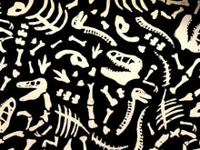 Charger l&#39;image dans la galerie, Dino Bones - Timeless Treasures - Black Fabric - 1/2 Meter - Cotton Fabric
