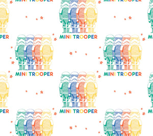 Character Nursery - Mini Trooper - White Fabric - 1/2 Meter - Cotton Fabric