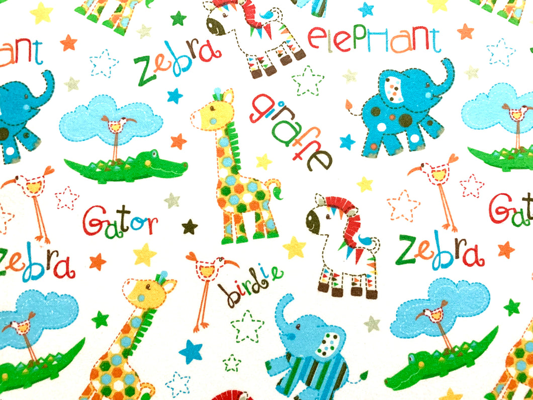 Baby Animals Flannel Fabric - 1/2 Meter