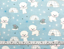 Load image into Gallery viewer, Polar Bears Flannel Fabric - 1/2 Meter
