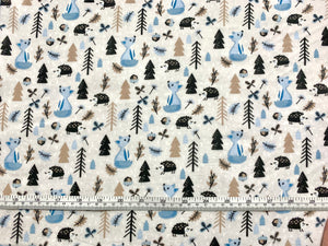 Baby Woodland Boys Flannel Fabric - 1/2 Meter