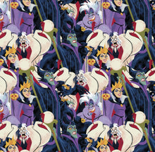 Load image into Gallery viewer, Disney Villains Mayhem Collection - Party  Of Villains - Multi Fabric - 1/2 Meter - Cotton Fabric
