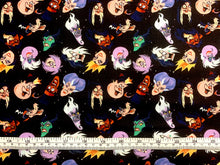 Charger l&#39;image dans la galerie, Disney Villains Mayhem Collection - So Many Villains Toss - Black Fabric - 1/2 Meter - Cotton Fabric
