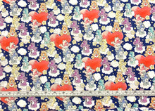 Load image into Gallery viewer, Care Bears - Sketch Art - Care Bears Hearts Navy Fabric - 1/2 Meter - Cotton Fabric
