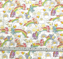 Charger l&#39;image dans la galerie, Care Bears - Sketch Art - Rainbows White Fabric - 1/2 Meter - Cotton Fabric
