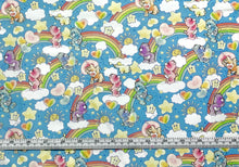 Charger l&#39;image dans la galerie, Care Bears - Sketch Art - Rainbows Blue Fabric - 1/2 Meter - Cotton Fabric
