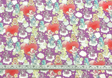 Charger l&#39;image dans la galerie, Care Bears - Sketch Art - Care Bears Hearts Purple Fabric - 1/2 Meter - Cotton Fabric
