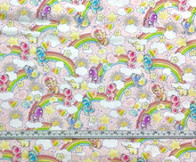 Load image into Gallery viewer, Care Bears - Sketch Art - Rainbows Light Pink Fabric - 1/2 Meter - Cotton Fabric
