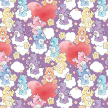 Charger l&#39;image dans la galerie, Care Bears - Sketch Art - Care Bears Hearts Purple Fabric - 1/2 Meter - Cotton Fabric
